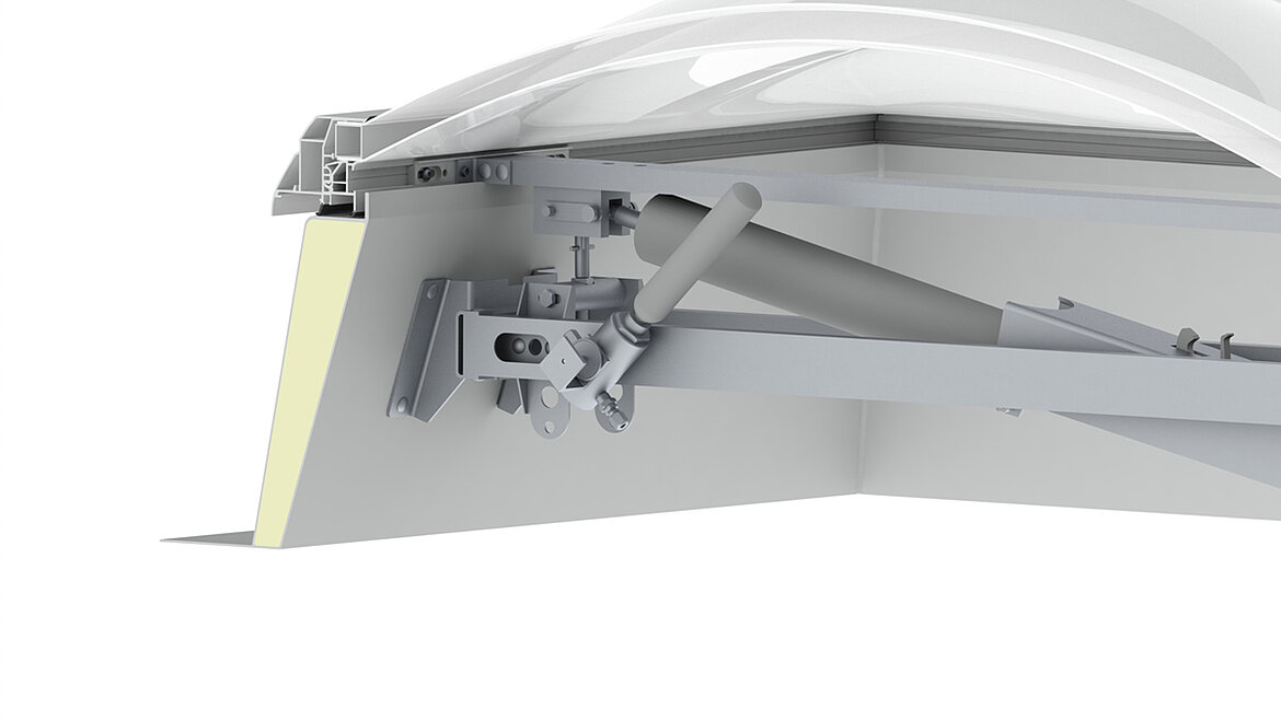 Rauch und Wärmeabzugsgerät - Pneumatisch LAMILUX Lichtkuppel F100 W Rauchlift Pneumatisch