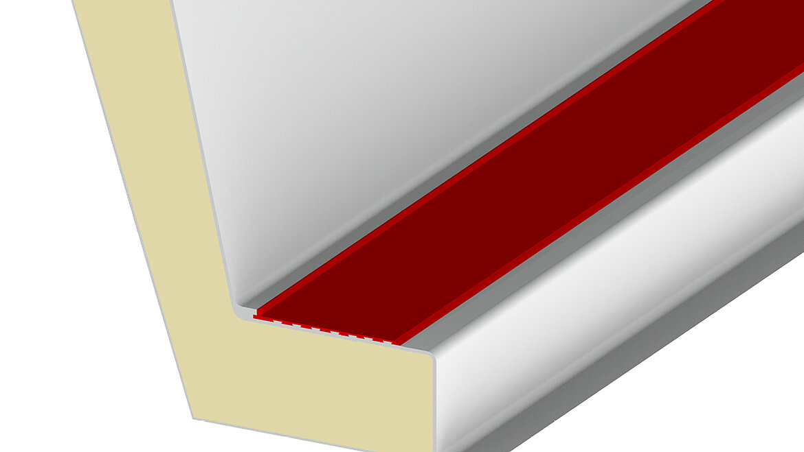 LAMILUX Hart-PVC-Anschlussschiene LAMILUX Lichtkuppel F100 W Aufsatzkranz mit PVC Schiene