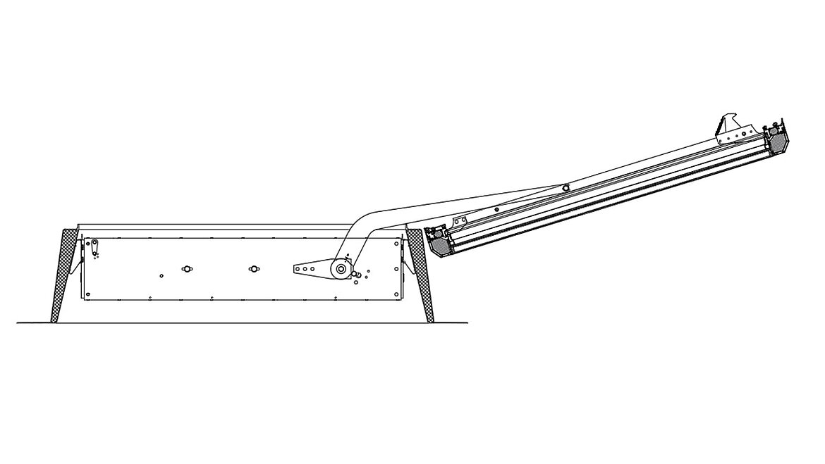 Flachdach Fenster FE RWG, Technischer Schnitt FE 0°