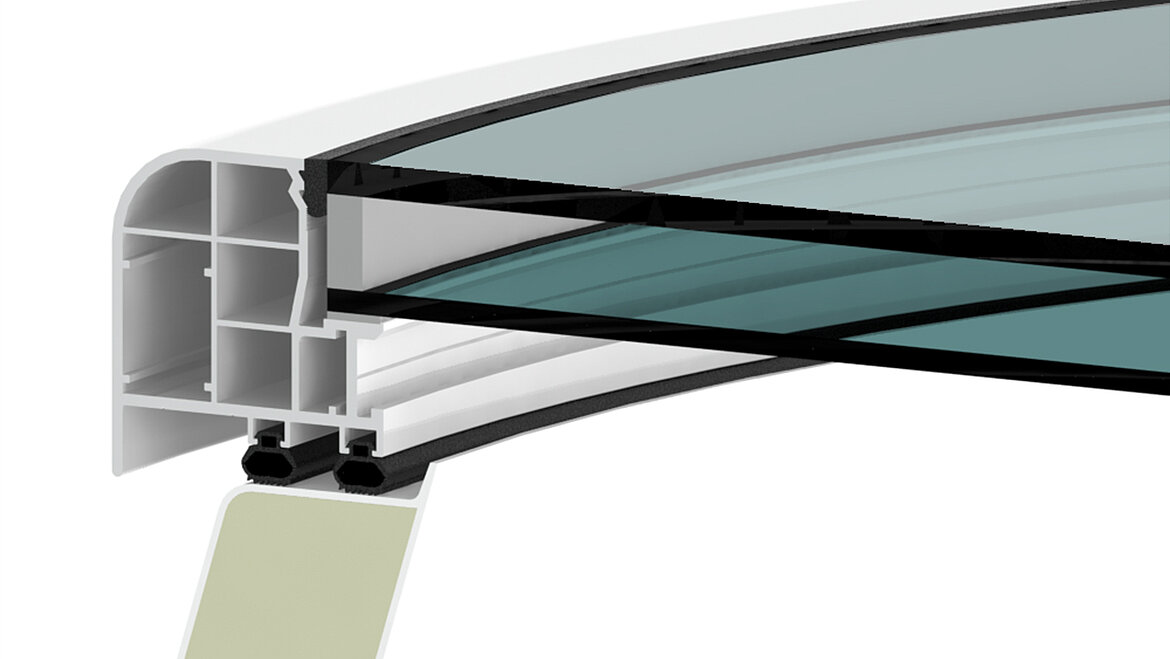 LAMILUX Flachdach Fenster F100 rund Sonnenschutzverglasung (MHF) 2-fach ESG
