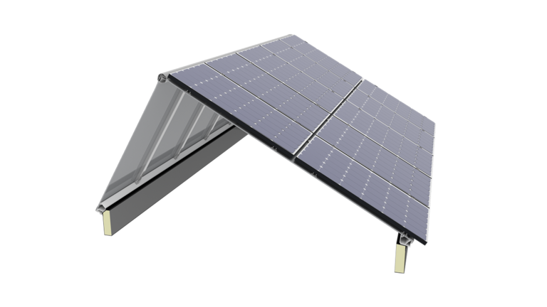 LAMILUX Lichtband Satteldach mit Photovoltaik