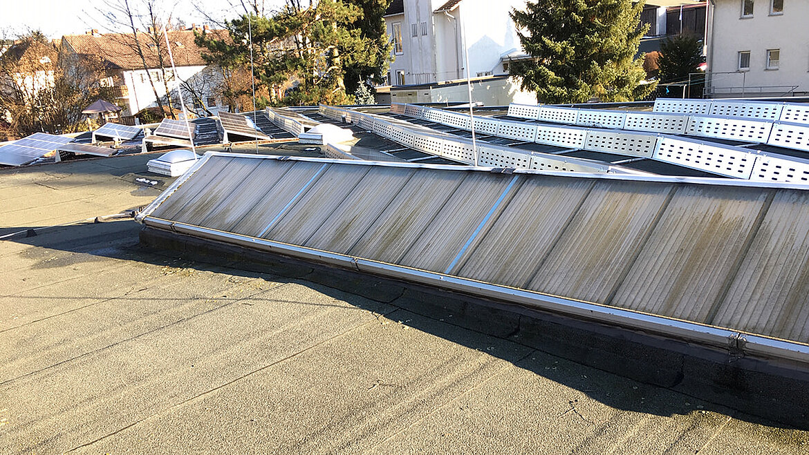 Das alte Oberlicht vor der Sanierung Martin-Luther-Kindertagesstätte, Rehau