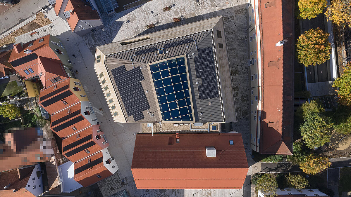 Blick auf die technische Hochschule Nürnberg von oben