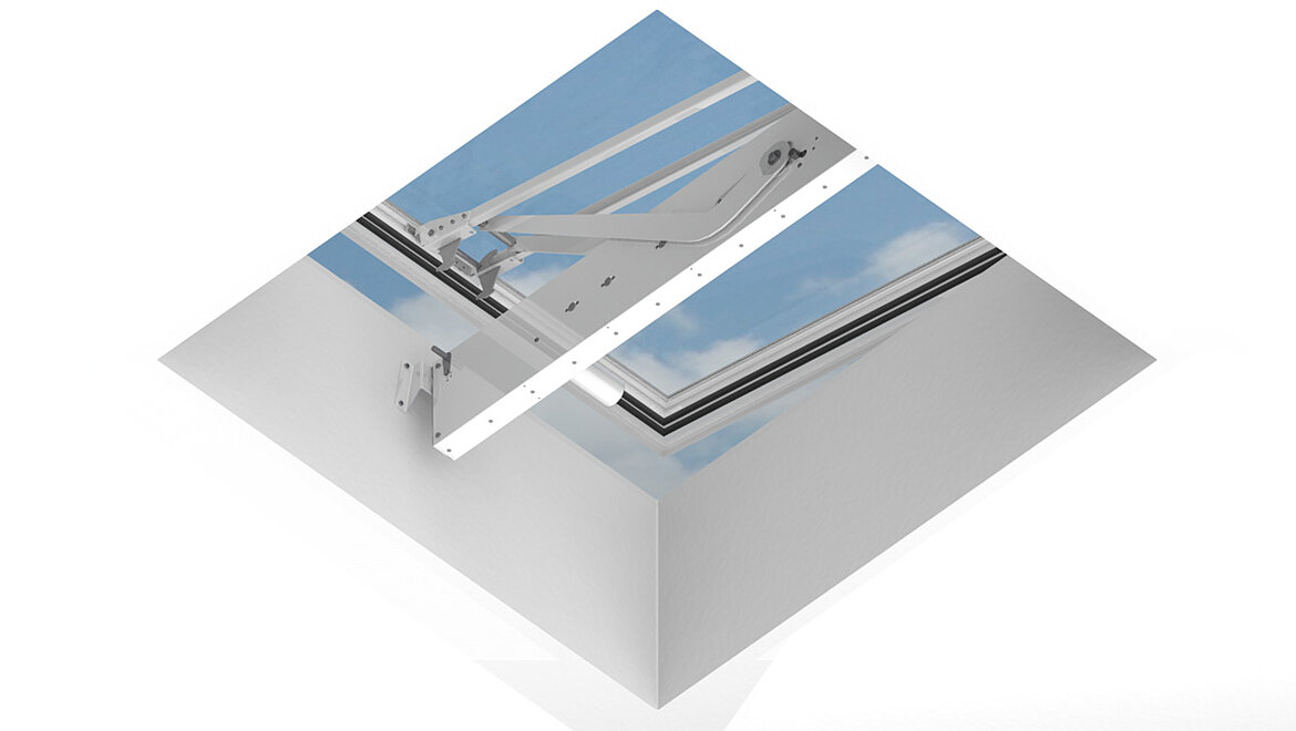 LAMILUX Flachdach Fenster F100, Einbausituation