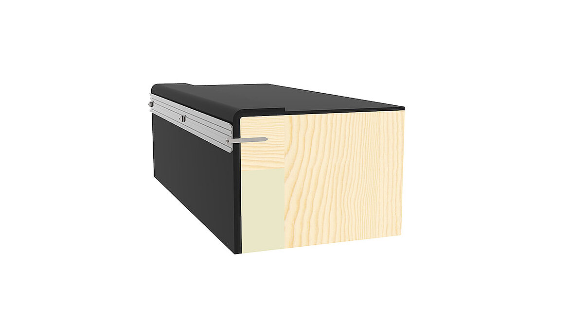 Modulares Glasdach Bauanschluss Holzaufkantung