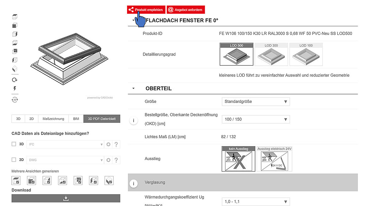 Angebotanfrage mittels des LAMILUX BIM- und Produktkonfigurators Individuelle Oberlichtvarianten erstellen und bei LAMILUX anfragen | insights by LAMILUX