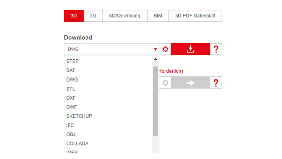Downloadmöglichkeiten und Teilen des konfigurierten Oberlichts Downloads im LAMILUX BIM- und Produktkonfigurator | insights by LAMILUX