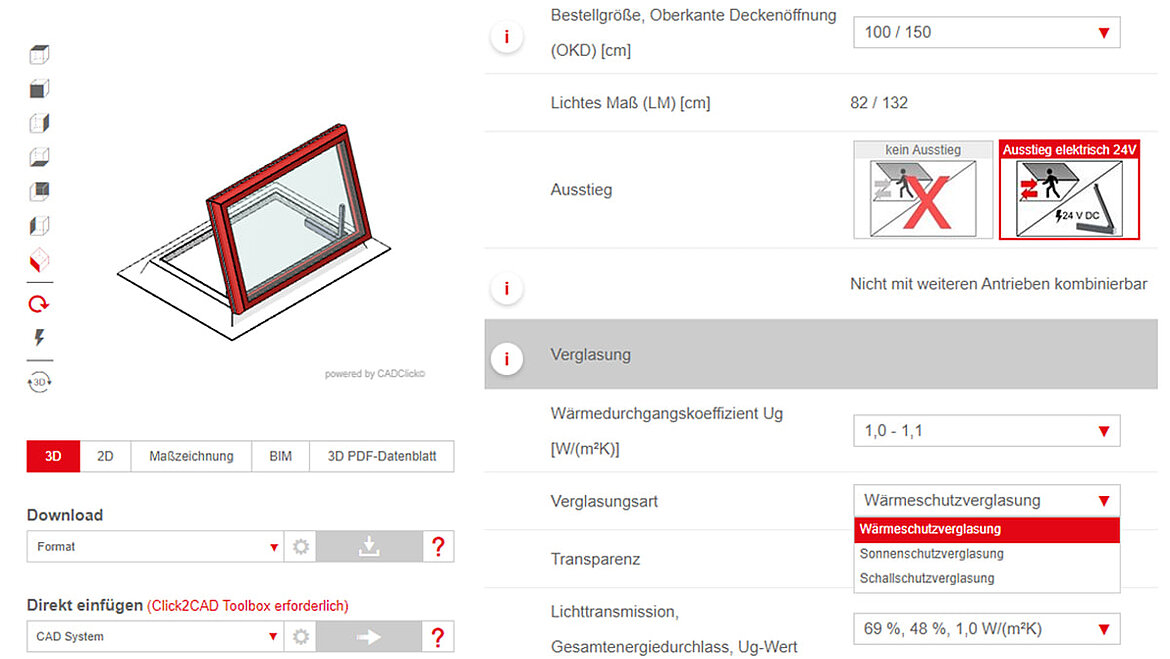 Produktdetails der Oberlichter im LAMILUX BIM- und Produktkonfigurator LAMILUX BIM- und Produktkonfigurator Auswahl von Oberlichtern Varianten Spezifikationen | insights by LAMILUX