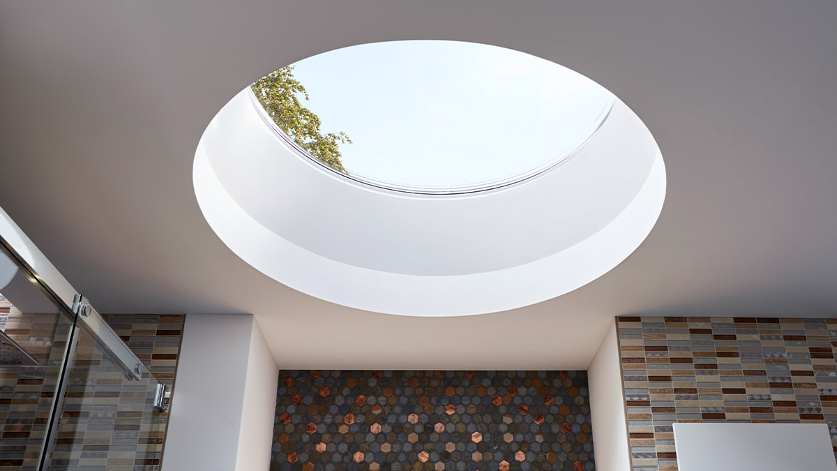 Flachdach Fenster Kunststoff rund LAMILUX