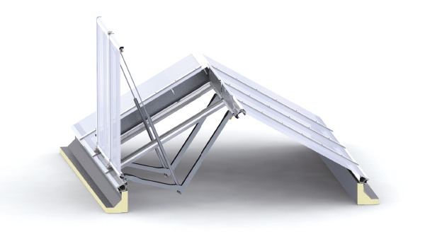 Rauchlift Lichtband S​ Doppelklappe - Ausführung nebeneinander