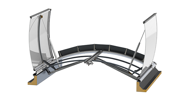 Rauchlift Lichtband B​ als symmetrische Doppelklappe