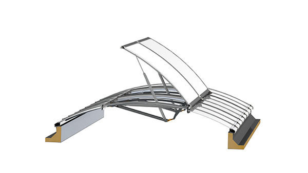 Rauchlift Lichtband B​ als tandemserielle Einzelklappe