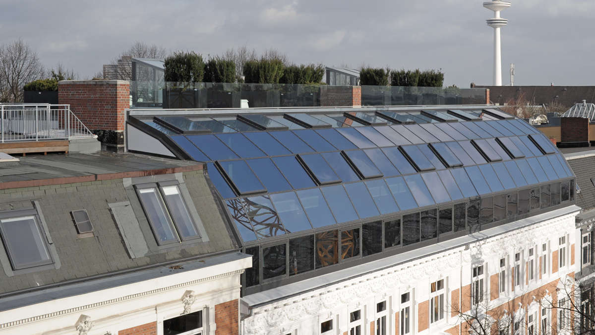 LAMILUX Sanierung einer Dachgeschosswohnung am Paulsenplatz in Hamburg